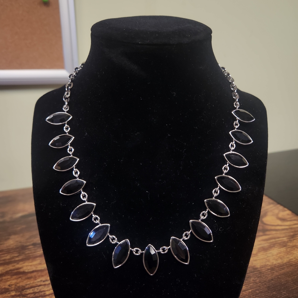 🆕️White House Black Market Black Marquis Single Row Necklace